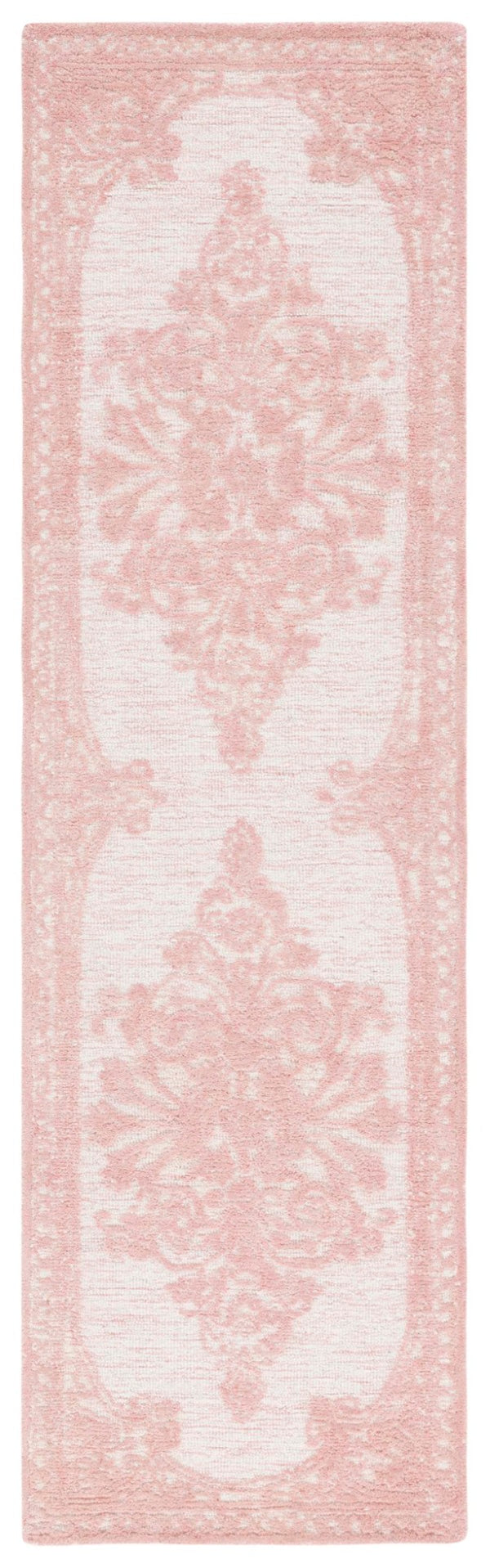 Safavieh Metro Hand-tufted Area Rug - Luxurious Wool And Cotton Blend In Elegant Floral Design For Timeless Style Pink ,Ivory Wool And Cotton With Latex Met616u-27