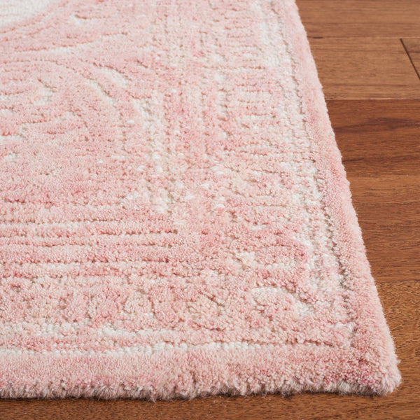 Safavieh Metro Hand-tufted Area Rug - Luxurious Wool And Cotton Blend In Elegant Floral Design For Timeless Style Pink ,Ivory Wool And Cotton With Latex Met616u-27