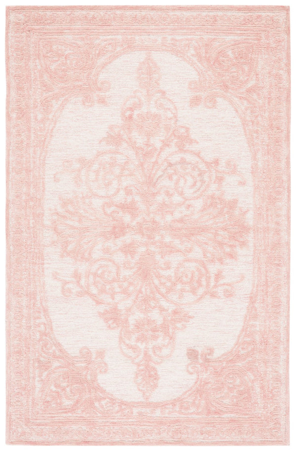 Safavieh Metro Hand-tufted Area Rug - Luxurious Wool And Cotton Blend In Elegant Floral Design For Timeless Style Pink ,Ivory Wool And Cotton With Latex Met616u-27