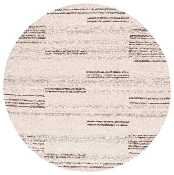 Safavieh Metro 625 Hand Tufted Contemporary Rug Ivory / Brown 6' x 6' Round
