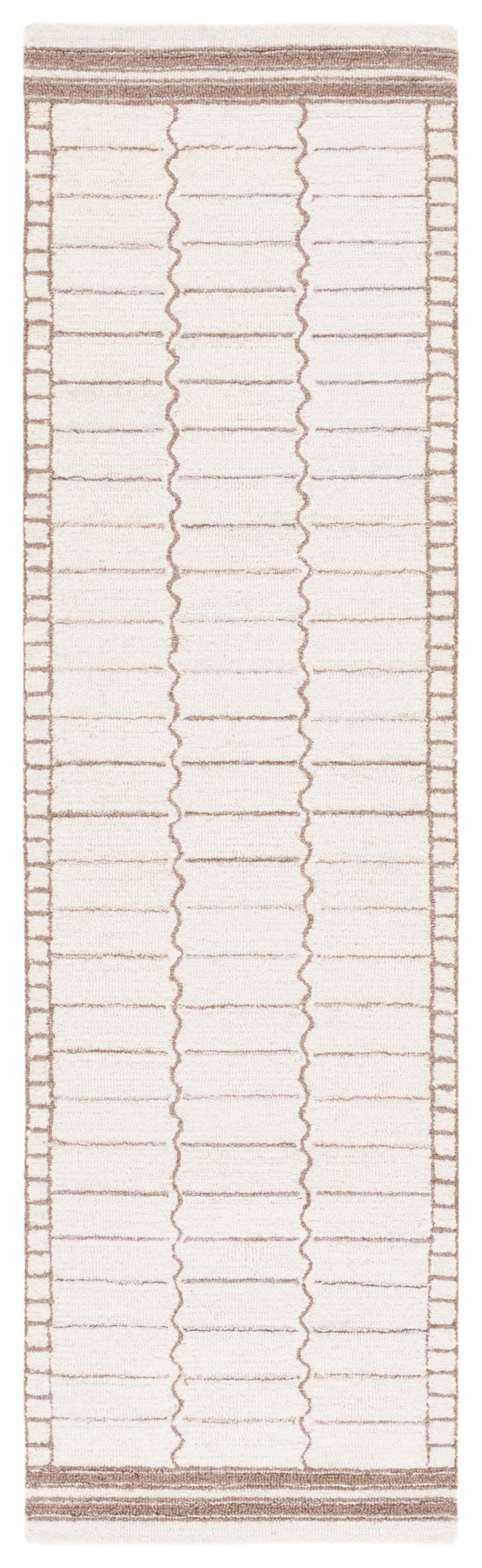 Safavieh Metro 626 Hand Tufted Contemporary Rug Ivory / Brown 2'-3" x 8'