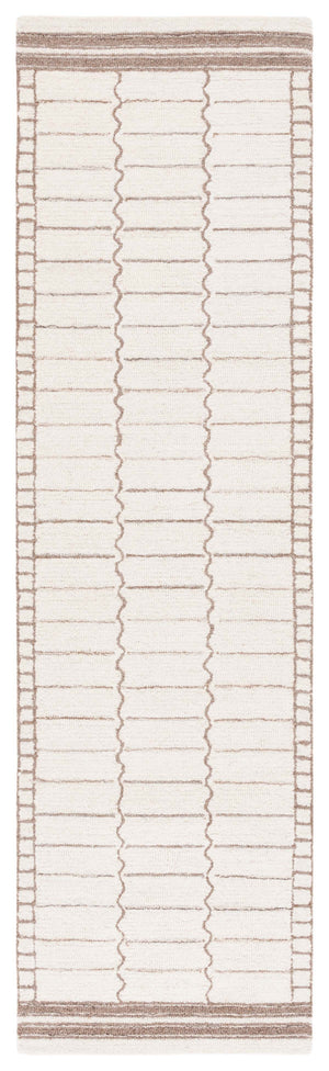 Safavieh Metro 626 Hand Tufted Contemporary Rug Ivory / Brown 2'-3" x 8'