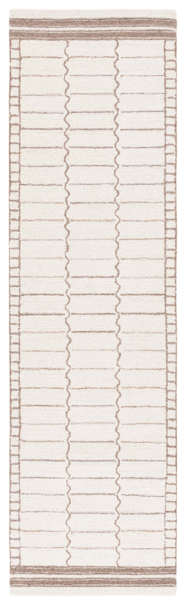 Safavieh Metro 626 Hand Tufted Contemporary Rug Ivory / Brown 2'-3" x 8'