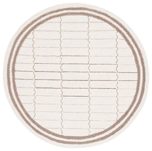 Safavieh Metro 626 Hand Tufted Contemporary Rug Ivory / Brown 6' x 6' Round