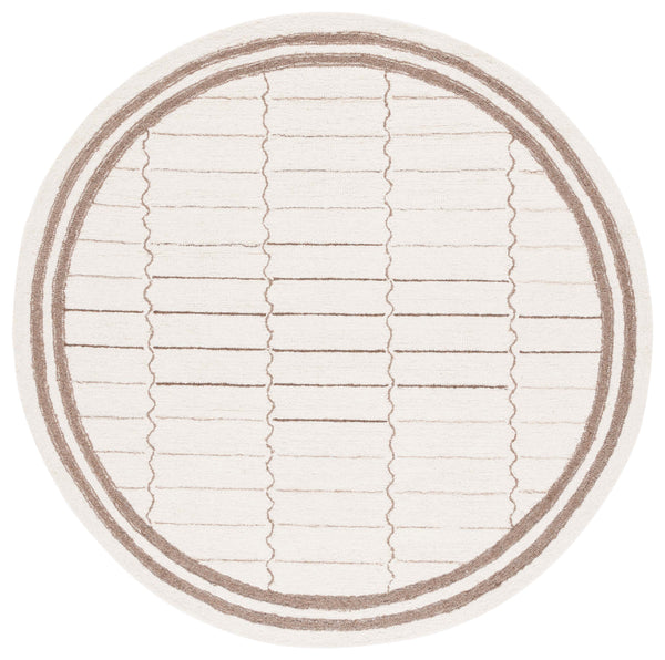 Safavieh Metro 626 Hand Tufted Contemporary Rug Ivory / Brown 6' x 6' Round