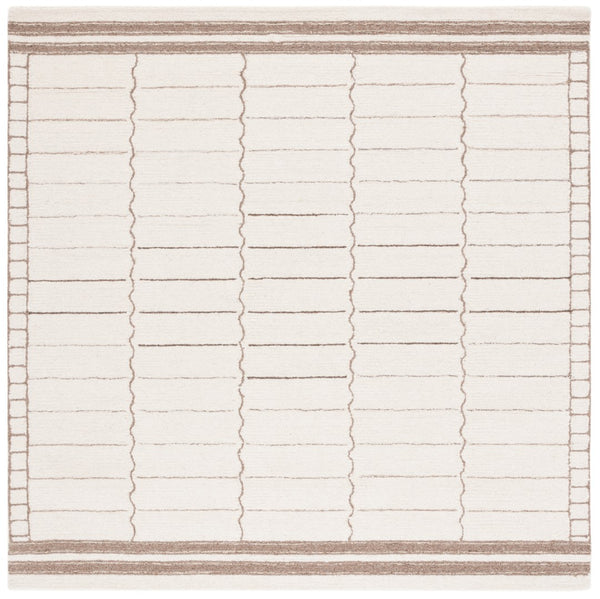Safavieh Metro 626 Hand Tufted Contemporary Rug Ivory / Brown 6' x 6' Square