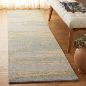 Safavieh Metro Hand-tufted Area Rug - Artistic Design With Luxurious Wool & Cotton Blend For Elegant Spaces Grey ,Beige Wool And Cotton With Latex Met650f-5