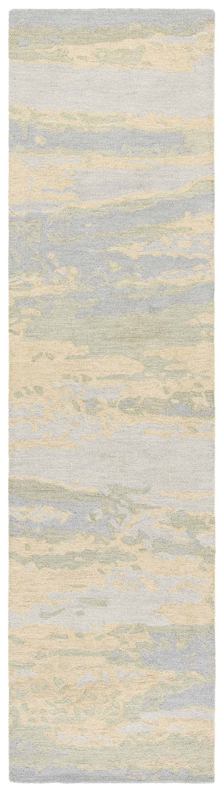 Safavieh Metro Hand-tufted Area Rug - Artistic Design With Luxurious Wool & Cotton Blend For Elegant Spaces Grey ,Beige Wool And Cotton With Latex Met650f-5