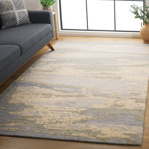 Safavieh Metro Hand-tufted Area Rug - Artistic Design With Luxurious Wool & Cotton Blend For Elegant Spaces Grey ,Beige Wool And Cotton With Latex Met650f-5