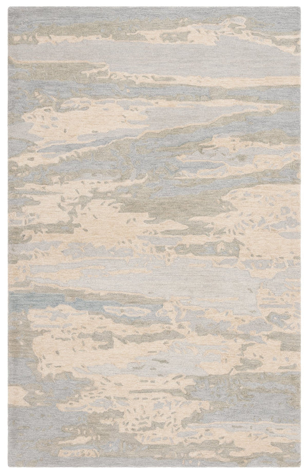 Safavieh Metro Hand-tufted Area Rug - Artistic Design With Luxurious Wool & Cotton Blend For Elegant Spaces Grey ,Beige Wool And Cotton With Latex Met650f-5