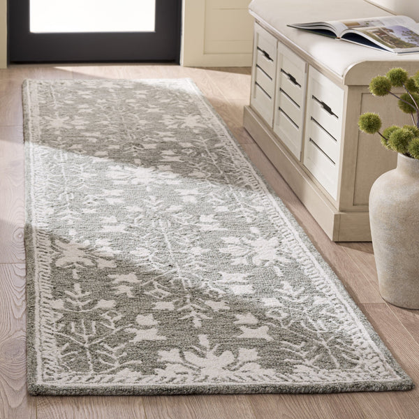 Safavieh Metro Hand-Tufted Wool & Cotton Rug In Grey Ivory — Low 1/4" Pile, Subtle Pattern, Crafted In India 3'-0" x 5'-0" MET676F-3