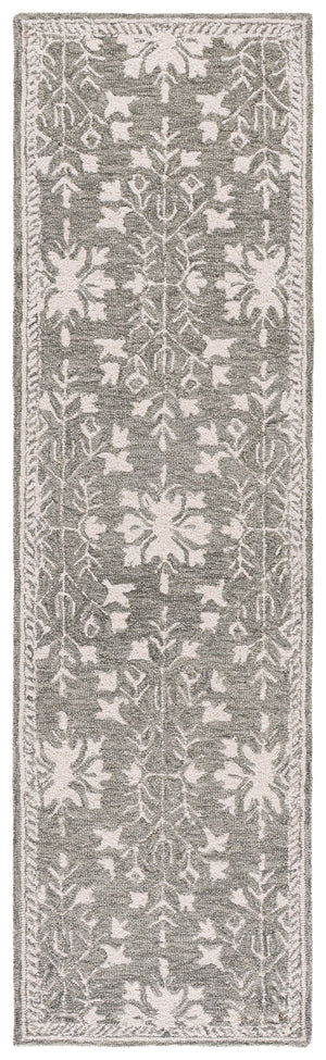 Safavieh Metro Hand-Tufted Grey Ivory Area Rug — Low-Profile Wool-Cotton Blend, Durable Elegant Foundation For Rooms 4'-0" x 6'-0" MET676F-4