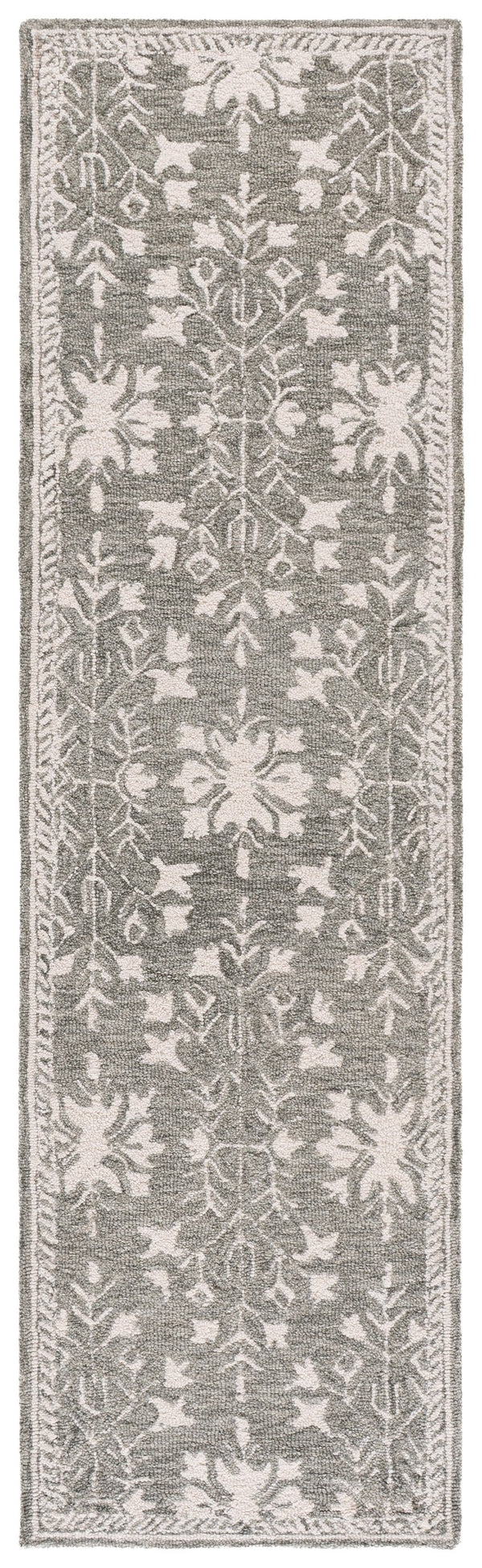 Safavieh Metro Hand-Tufted Grey Ivory Area Rug — Low-Profile Wool-Cotton Blend, Durable Elegant Foundation For Rooms 4'-0" x 6'-0" MET676F-4