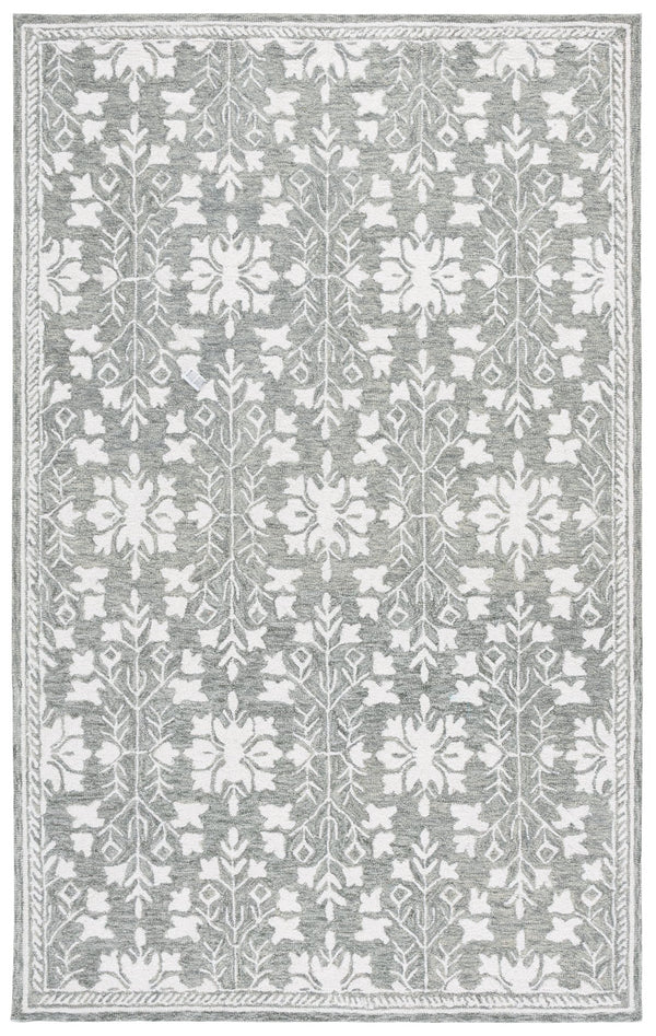 Safavieh Metro Hand-Tufted Wool & Cotton Rug In Grey Ivory — Low 1/4" Pile, Subtle Pattern, Crafted In India 3'-0" x 5'-0" MET676F-3