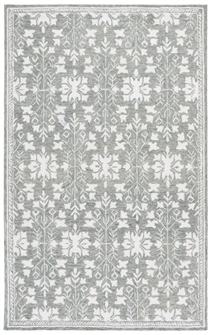 Safavieh Metro Hand-Tufted Grey Ivory Area Rug — Low-Profile Wool-Cotton Blend, Durable Elegant Foundation For Rooms 4'-0" x 6'-0" MET676F-4
