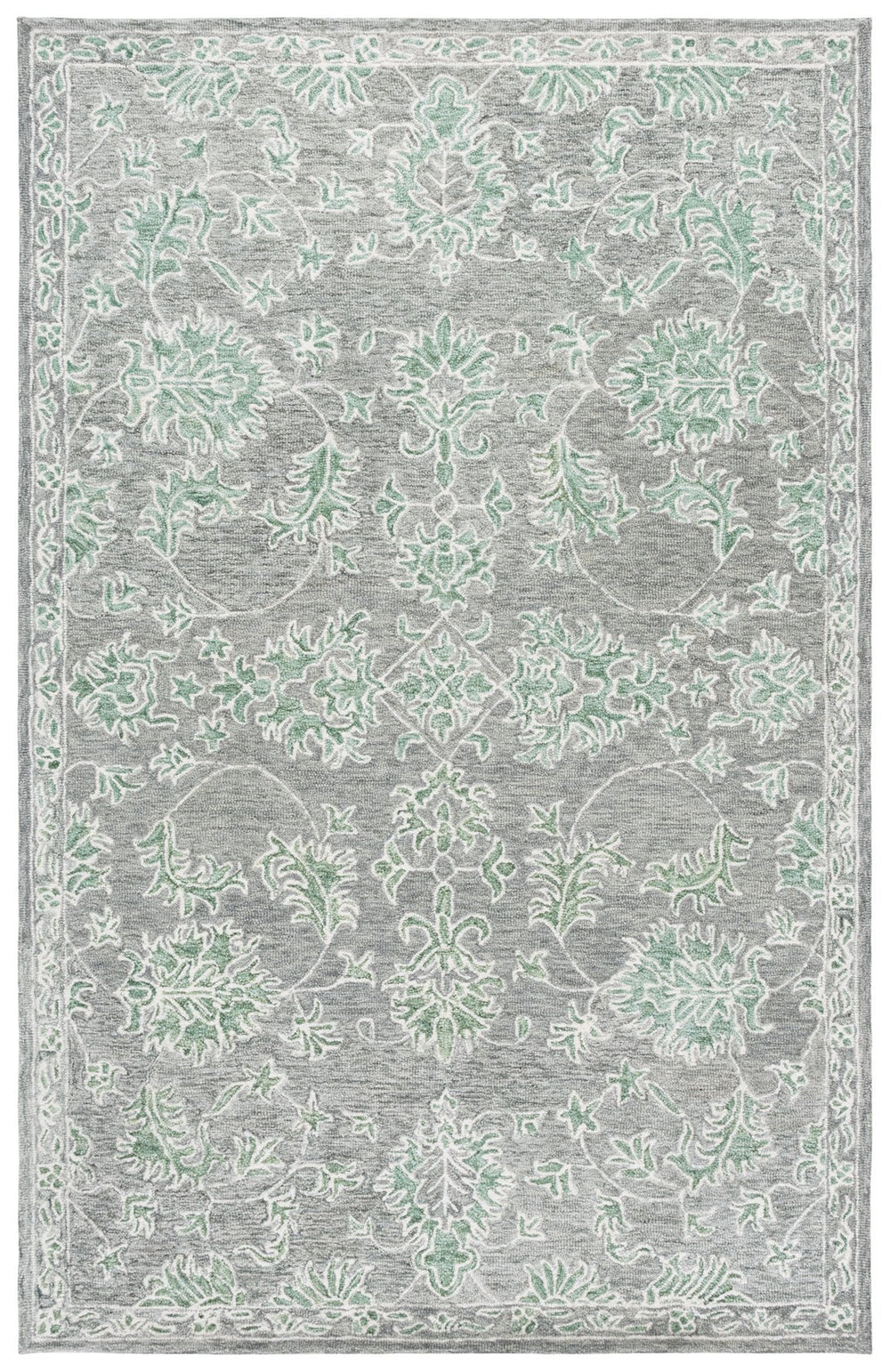 Safavieh Metro Hand-Tufted Wool Runner In Soothing Grey & Green Floral Motif — Low-Profile, Durable Elegance 2'-3" x 8'-0" MET677F-28