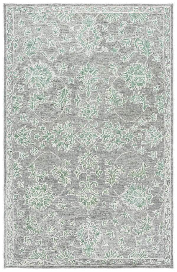 Safavieh Metro Hand‑Tufted Grey Green Rug — Wool‑Cotton Low‑Pile Accent For Entryways, Bedrooms, Cozy Corners 3'-0" x 5'-0" MET677F-3