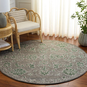 Safavieh Metro Hand‑Tufted Grey Green Rug — Wool‑Cotton Low‑Pile Accent For Entryways, Bedrooms, Cozy Corners 3'-0" x 5'-0" MET677F-3