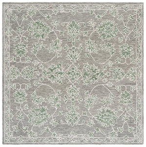 Safavieh Metro Hand‑Tufted Grey Green Rug — Wool‑Cotton Low‑Pile Accent For Entryways, Bedrooms, Cozy Corners 3'-0" x 5'-0" MET677F-3
