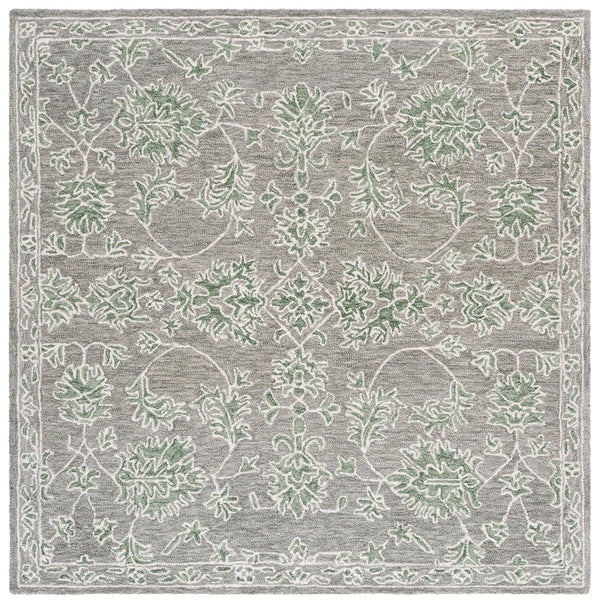 Safavieh Metro Hand‑Tufted Grey Green Rug — Wool‑Cotton Low‑Pile Accent For Entryways, Bedrooms, Cozy Corners 3'-0" x 5'-0" MET677F-3