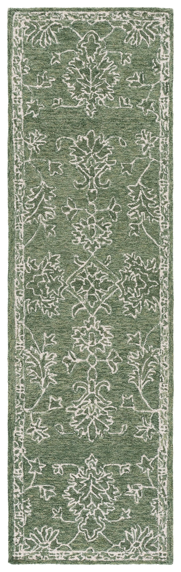 Safavieh Metro Hand-Tufted Sage Green Wool-Cotton Rug — Low-Profile Floral Accent For Calm, Timeless Spaces 3'-0" x 5'-0" MET677Y-3