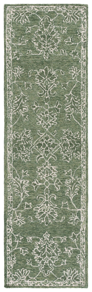 Safavieh Metro Hand-Tufted Sage Green Runner Rug — Low-Profile Wool-Cotton Blend, Floral Traditional Charm 2'-3" x 8'-0" MET677Y-28