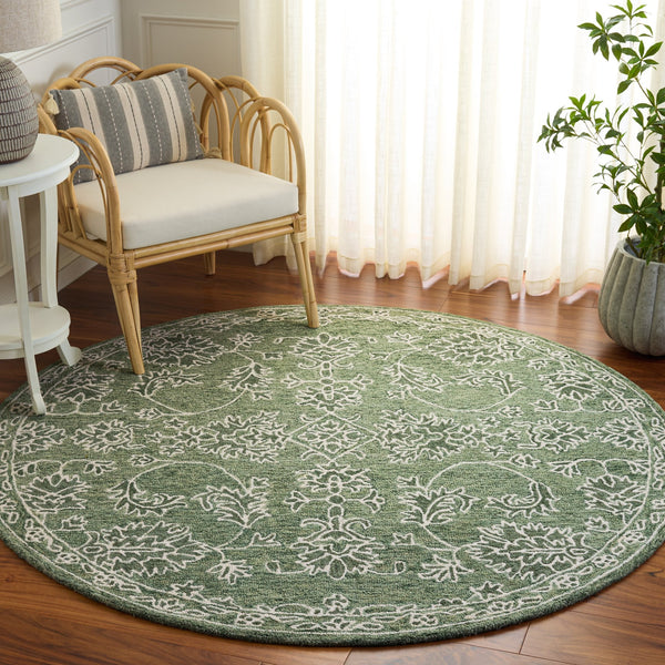 Safavieh Metro Hand-Tufted Sage Green Area Rug – Wool-Cotton Blend, Low Profile Pile, Artisanal Design 4'-0" x 6'-0" MET677Y-4