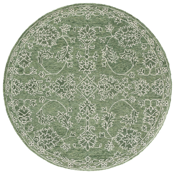 Safavieh Metro Hand-Tufted Sage Green Runner Rug — Low-Profile Wool-Cotton Blend, Floral Traditional Charm 2'-3" x 8'-0" MET677Y-28