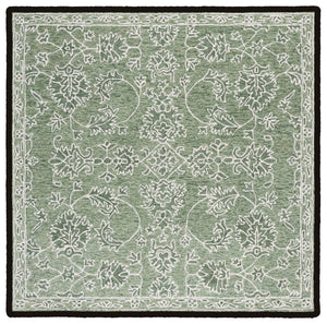 Safavieh Metro Hand-Tufted Sage Green Rug — Wool-Cotton Low-Profile Square Rug For Modern & Classic Rooms 6'-0" x 6'-0" MET677Y-6SQ