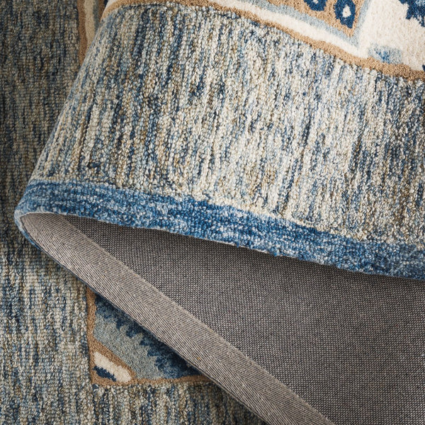 Safavieh Metro Elegant Hand-tufted Runner Rug - Traditional Wool And Cotton Design For Hallways And Spaces Blue ,Grey 80% Wool,20% Cotton Met708m-5