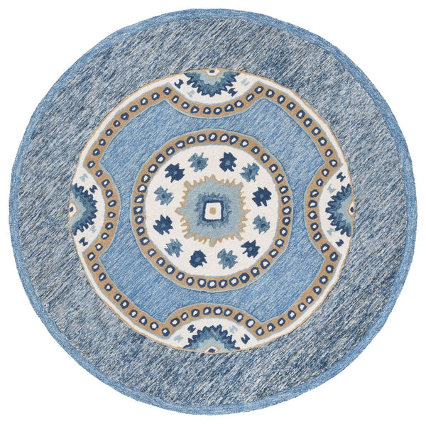 Safavieh Metro Elegant Hand-tufted Runner Rug - Traditional Wool And Cotton Design For Hallways And Spaces Blue ,Grey 80% Wool,20% Cotton Met708m-6r