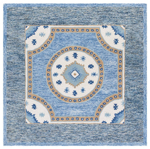 Safavieh Metro Elegant Hand-tufted Runner Rug - Traditional Wool And Cotton Design For Hallways And Spaces Blue ,Grey 80% Wool,20% Cotton Met708m-6sq