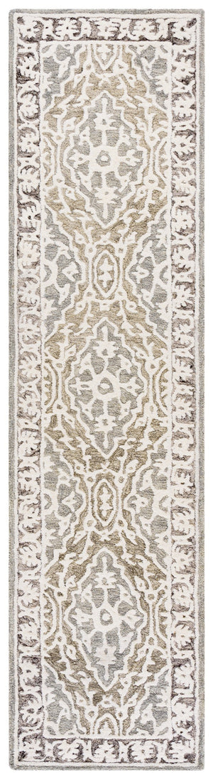 Safavieh Metro Elegant Hand-tufted Runner Rug For Hallways - Luxurious Wool Blend With Timeless Style Grey ,Ivory 80% Wool,20% Cotton Met709f-29