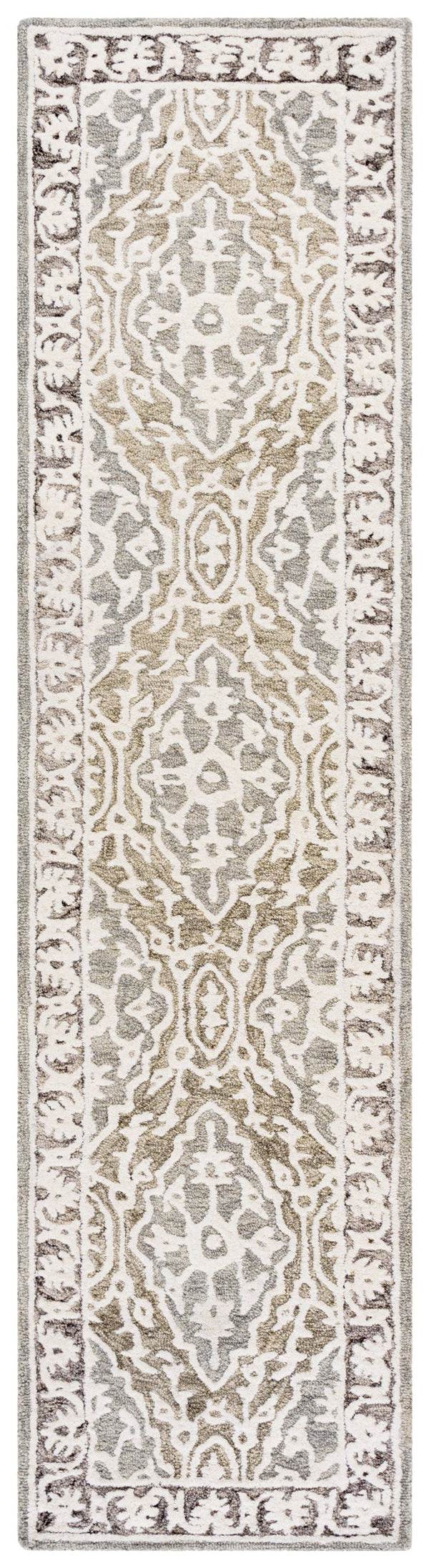 Safavieh Metro Elegant Hand-tufted Runner Rug For Hallways - Luxurious Wool Blend With Timeless Style Grey ,Ivory 80% Wool,20% Cotton Met709f-29
