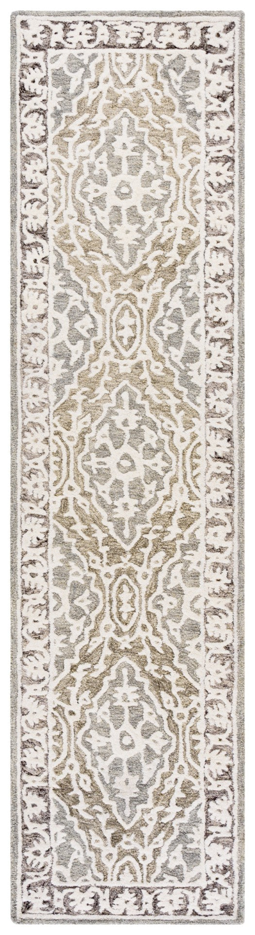 Safavieh Metro Hand-tufted Area Rug - Elegant Traditional Design For Timeless Home Décor & Comfort Grey ,Ivory 80% Wool,20% Cotton Met709f-6