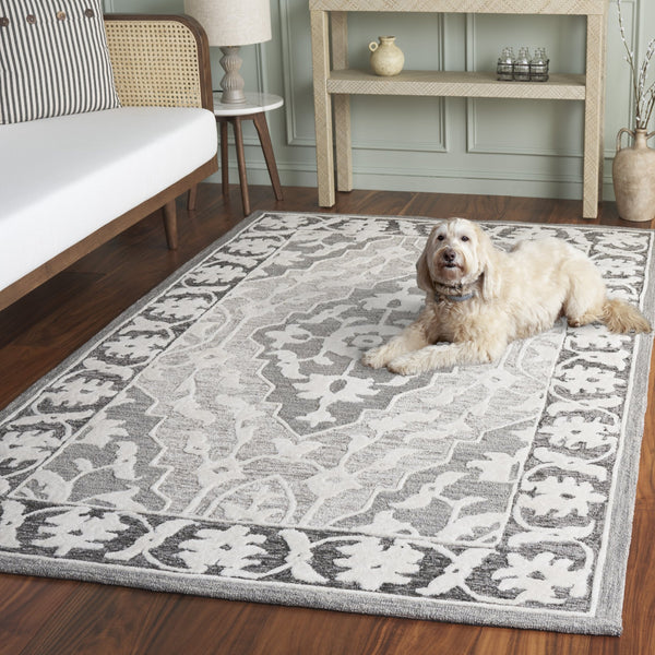 Safavieh Metro Elegant Hand-tufted Runner Rug For Hallways - Luxurious Wool Blend With Timeless Style Grey ,Ivory 80% Wool,20% Cotton Met709f-5