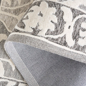 Safavieh Metro Hand-tufted Area Rug - Elegant Traditional Design For Timeless Home Décor & Comfort Grey ,Ivory 80% Wool,20% Cotton Met709f-6