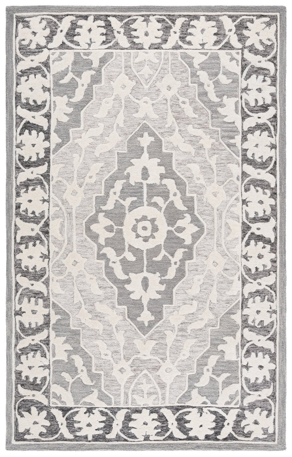 Safavieh Metro Elegant Hand-tufted Runner Rug For Hallways - Luxurious Wool Blend With Timeless Style Grey ,Ivory 80% Wool,20% Cotton Met709f-5
