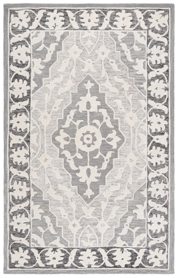 Safavieh Metro Hand-tufted Area Rug - Elegant Traditional Design For Timeless Home Décor & Comfort Grey ,Ivory 80% Wool,20% Cotton Met709f-6