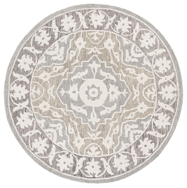Safavieh Metro Hand-tufted Area Rug - Elegant Traditional Design For Timeless Home Décor & Comfort Grey ,Ivory 80% Wool,20% Cotton Met709f-6