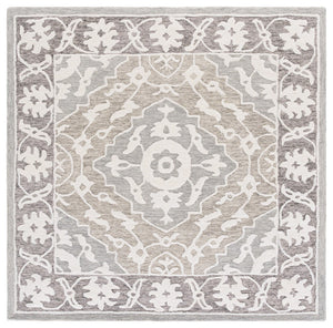Safavieh Metro Hand-tufted Area Rug - Elegant Traditional Design For Timeless Home Décor & Comfort Grey ,Ivory 80% Wool,20% Cotton Met709f-6