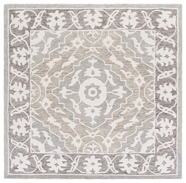 Safavieh Metro Hand-tufted Area Rug - Elegant Traditional Design For Timeless Home Décor & Comfort Grey ,Ivory 80% Wool,20% Cotton Met709f-6