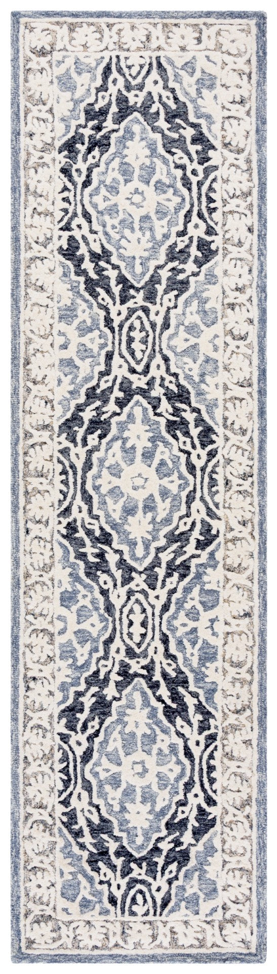 Safavieh Metro Hand-tufted Area Rug - Elegant Traditional Design For Timeless Home Décor & Comfort Light Blue ,Grey 80% Wool,20% Cotton Met709l-9