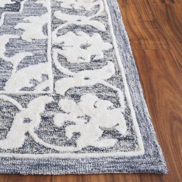 Safavieh Metro Elegant Hand-tufted Runner Rug For Hallways - Luxurious Wool Blend With Timeless Style Light Blue ,Grey 80% Wool,20% Cotton Met709l-5