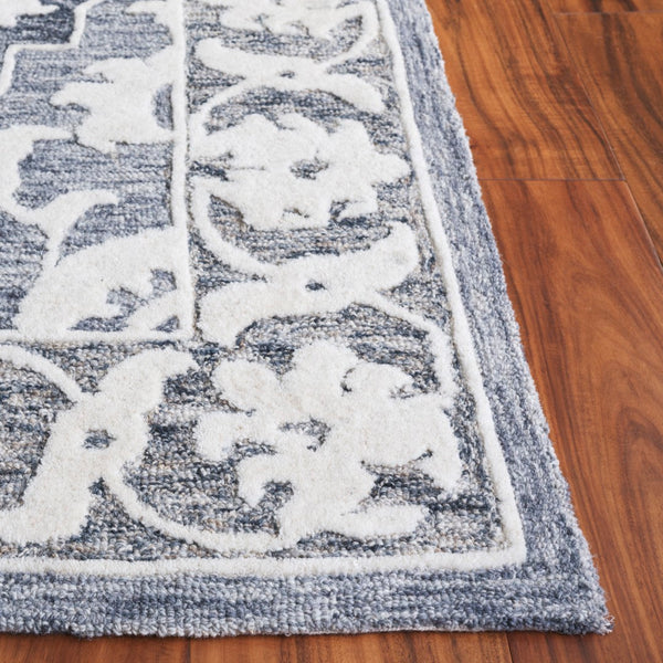 Safavieh Metro Hand-tufted Area Rug - Elegant Traditional Design For Timeless Home Décor & Comfort Light Blue ,Grey 80% Wool,20% Cotton Met709l-9