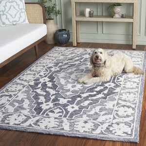 Safavieh Metro Elegant Hand-tufted Runner Rug For Hallways - Luxurious Wool Blend With Timeless Style Light Blue ,Grey 80% Wool,20% Cotton Met709l-5