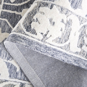 Safavieh Metro Elegant Hand-tufted Runner Rug For Hallways - Luxurious Wool Blend With Timeless Style Light Blue ,Grey 80% Wool,20% Cotton Met709l-5