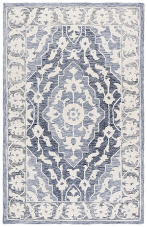 Safavieh Metro Elegant Hand-tufted Runner Rug For Hallways - Luxurious Wool Blend With Timeless Style Light Blue ,Grey 80% Wool,20% Cotton Met709l-5