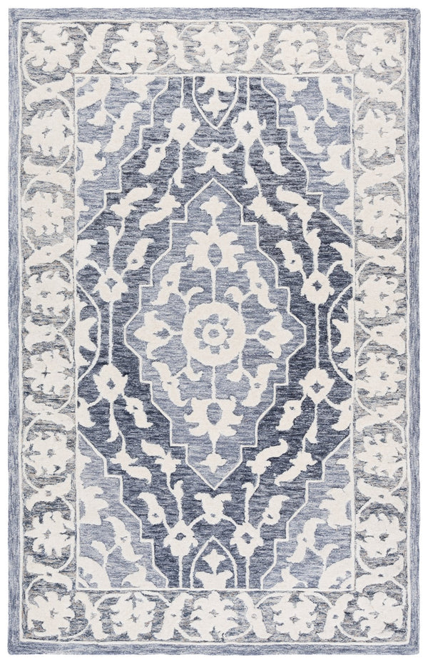 Safavieh Metro Elegant Hand-tufted Runner Rug For Hallways - Luxurious Wool Blend With Timeless Style Light Blue ,Grey 80% Wool,20% Cotton Met709l-5