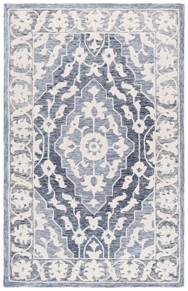 Safavieh Metro Hand-tufted Area Rug - Elegant Traditional Design For Timeless Home Décor & Comfort Light Blue ,Grey 80% Wool,20% Cotton Met709l-9